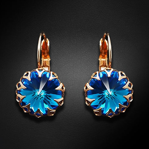 Auskarai "Vintāžš III (Bermuda Blue)" su Swarovski™ kristalais